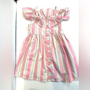 Girls Penelope Mack Sleeveless Striped Pink Summer Dress Sz 4